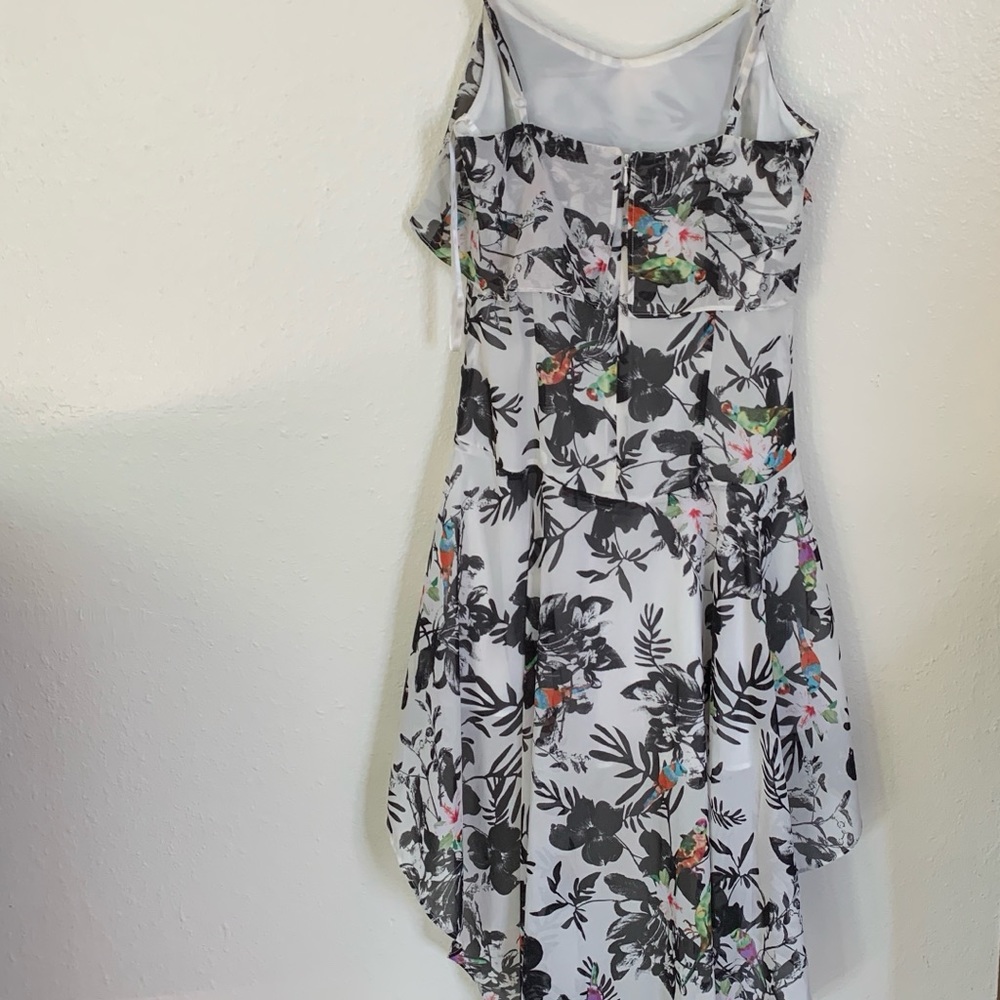 Asymmetric print summer dress